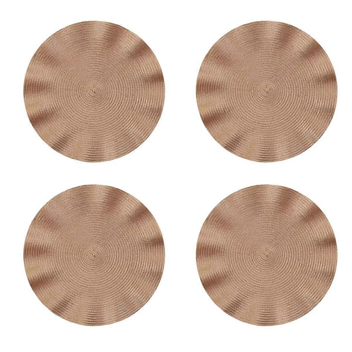 طاولة حصيرة طعام غربية من حافة الأذن الخشبية مقاومة للزيت ، مقاومة للماء ، أوساخ وعازلة للحرارة حصيرة طعام لون الشمبانيا