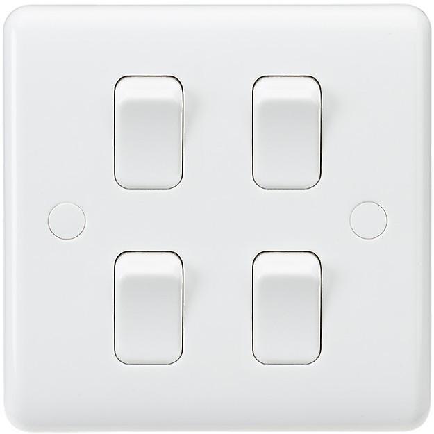 Knightsbridge Curved Edge 10AX 4G 2-Way Switch (on single plate) - CU4101