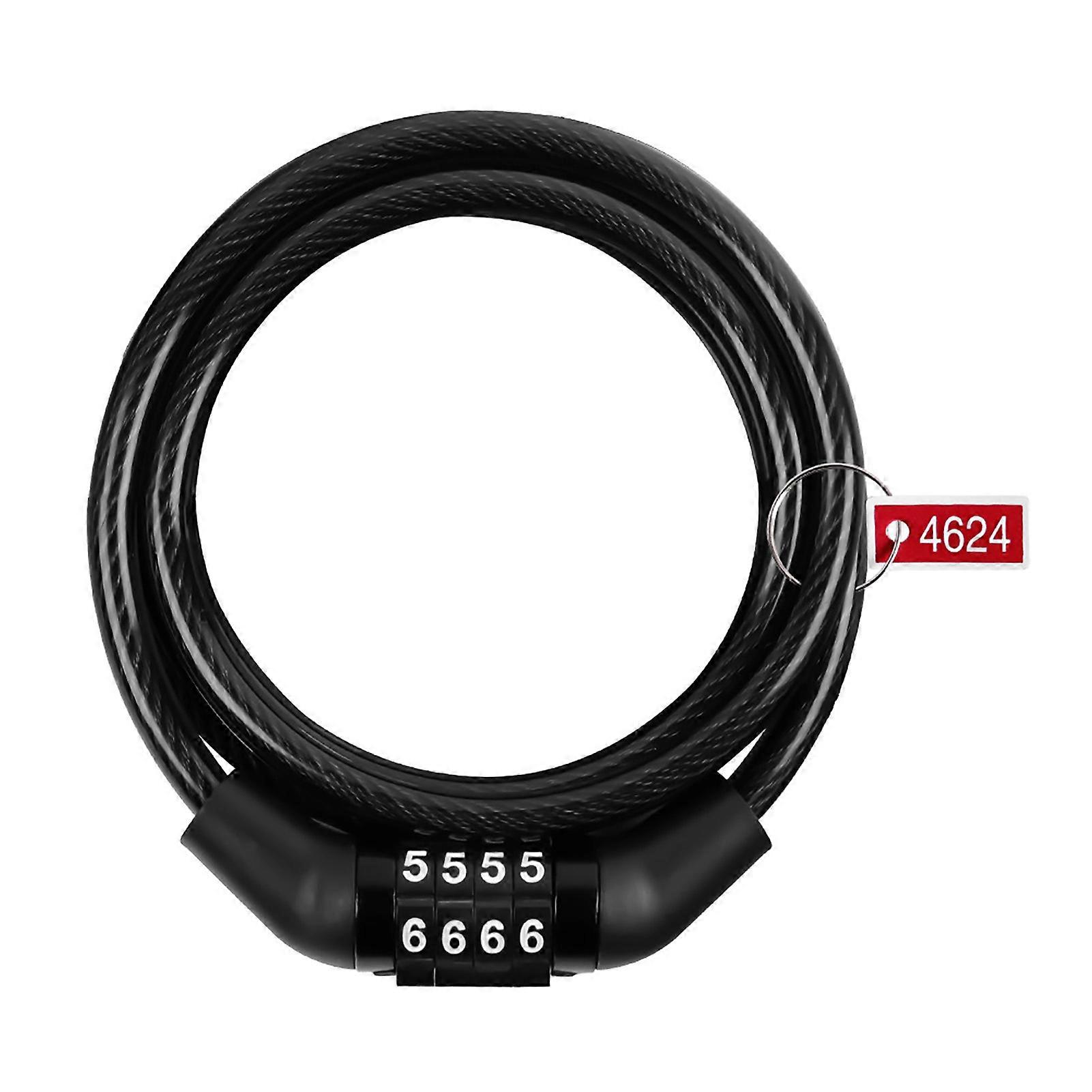 Bike Lock 4 Digit Password Prevent Theft Steel Cable Lock Bikes Accessories