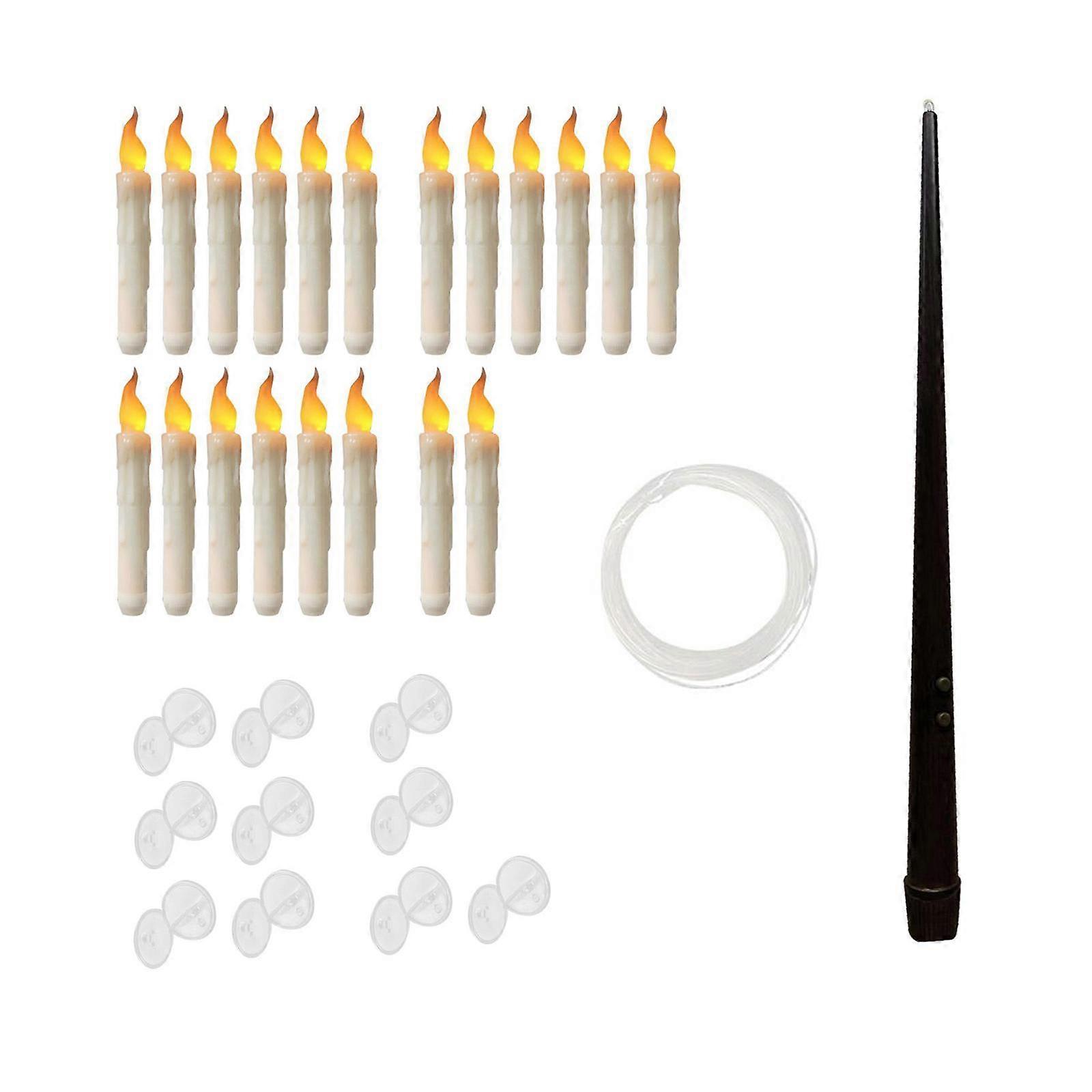 20Pcs Float Candles LED Flameless Taper Candles for Table Fireplace Decor yellow