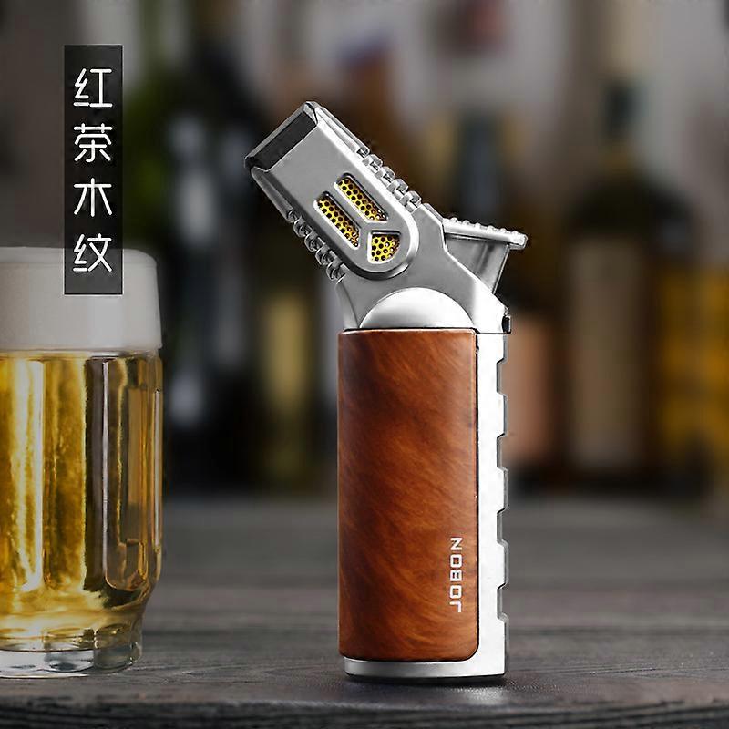 Four Direct Punch Blue Fire Metal Gas Lighters High-End Spray Gun Type Large Fire Cigar Lighter Gift