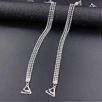 Rhinestone Bra Strap Invisible Shoulder Strap Adjustable Non Slip Bra Belt For Bra Tops Dress Women Girls, Silver