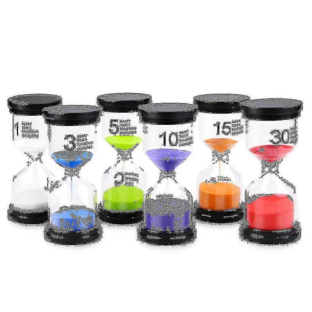 1/3/5/10/15/30min Sand Clock Sandglass Hourglass Timer 6 Pcs/set