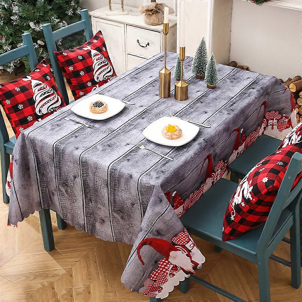 Juleduk, 180 x 150cm Rektangulær Lang Juleduk Bordløper Grå Juleduk Spiseduk, Stor Vaskbar Jul