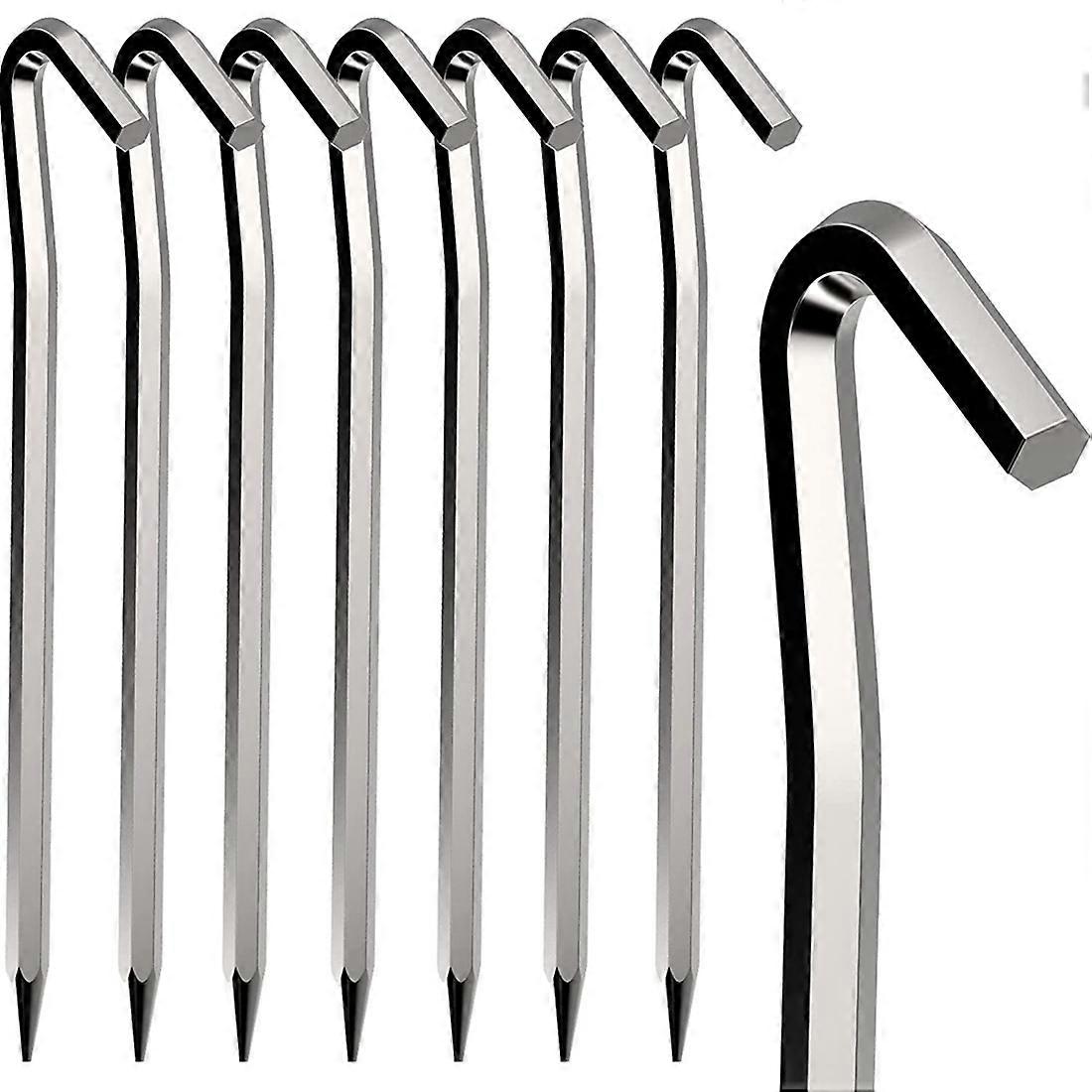 Tent Pegs 8 PCS 18cm Metal Heavy Duty Tent Hooks Aluminum Alloy Rust Free Camping Tent Ground Pegs