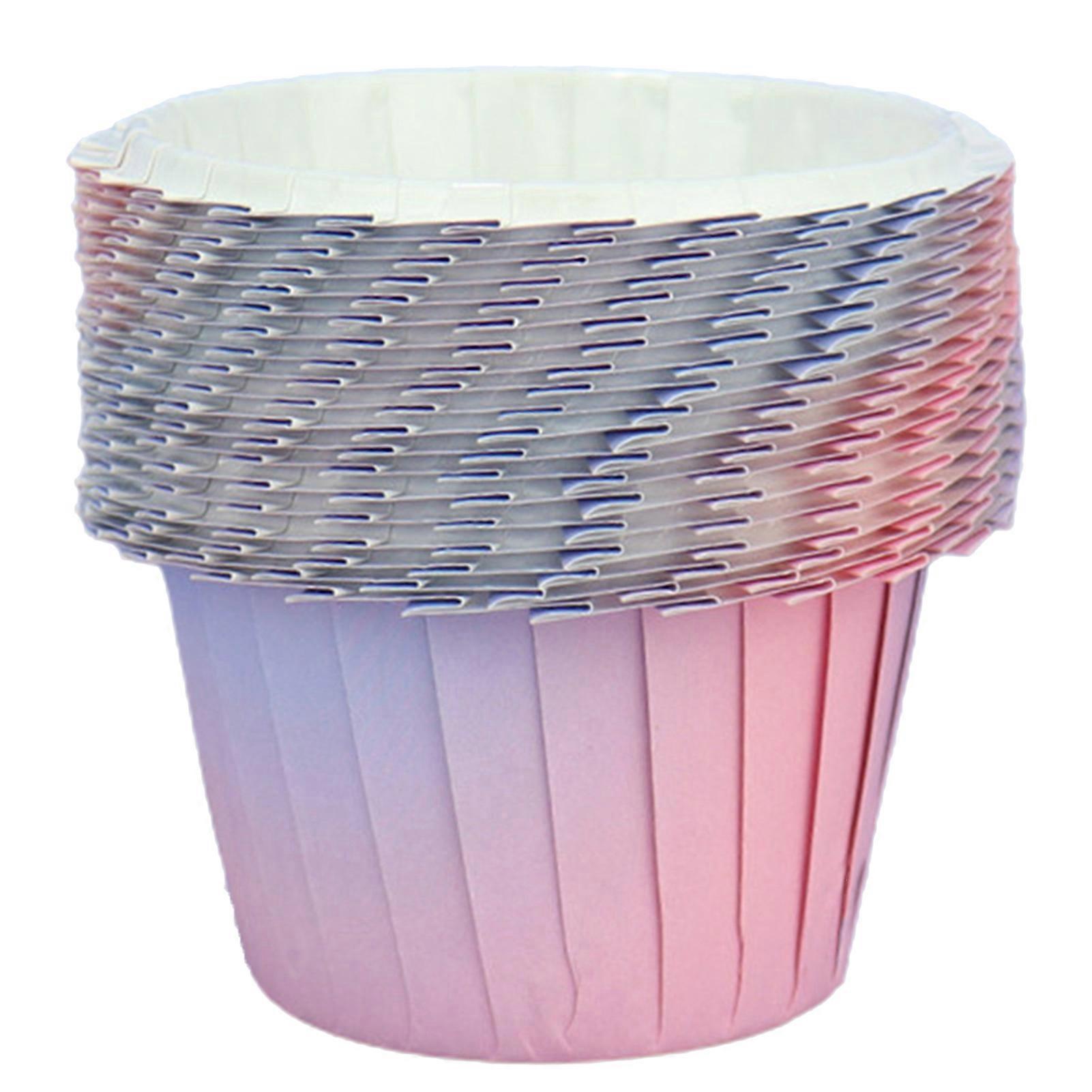 100Pcs Muffin Cup Lightweight Gradient Colors Cake Baking Liners Versatile Cupcake Cup for Weddings Birthdays Party