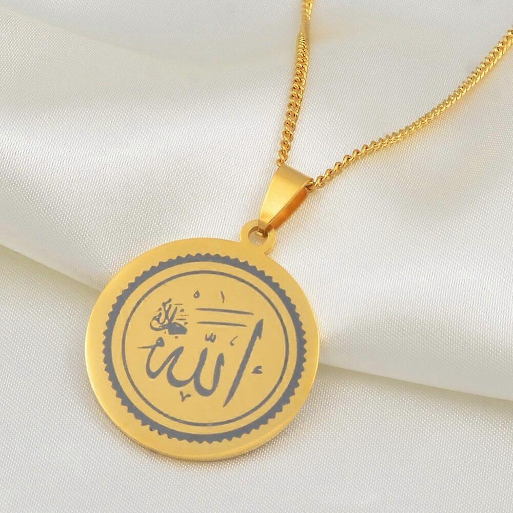 Anniyo ערבית Ayat al Kursi תפילה פסוק הקוראן הקדוש שרשראות תליון הקוראן נירוסטה האסלאם תכשיטי הקוראן המוסלמי #069021