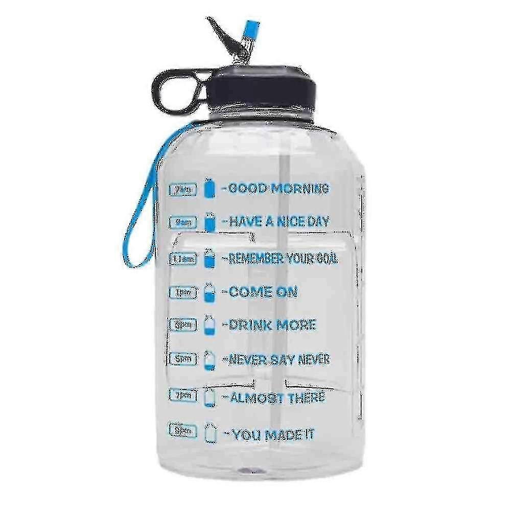 3.78l Large Water Bottle Hydration With Motivational Time Marker Reminder -JA