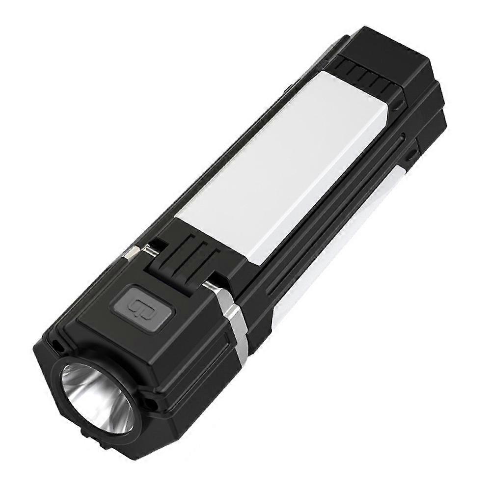 Portable Flashlight Multifuncational Camping Light LED Campsite Lantern with Foldable Sidelight 5 Light Modes Power Bank Function for Camping Tent Hik