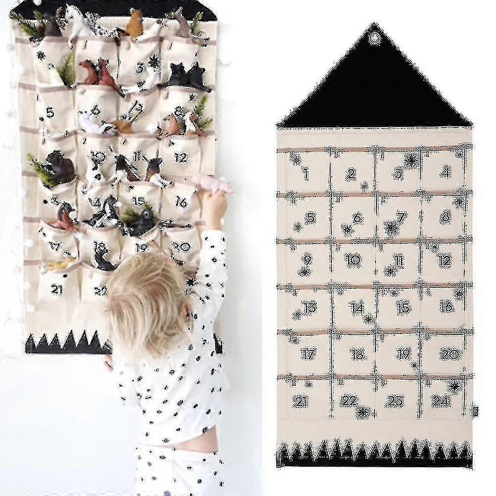 24 Advent Countdown Xmas Hanging Pockets