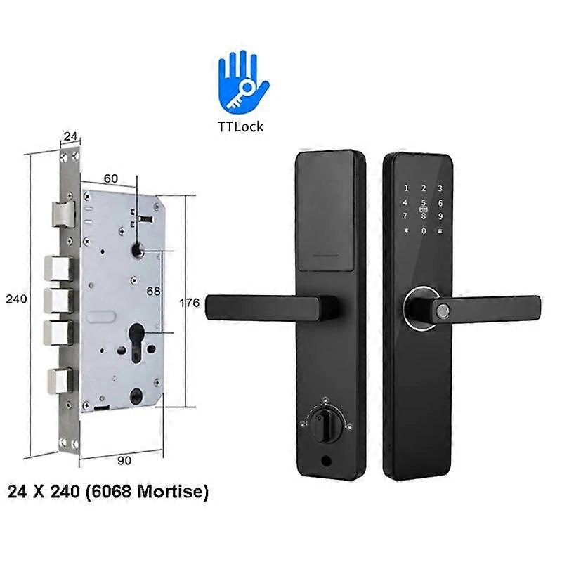 Digital Electronic Gate Lock TTLock APP Remote Unlock Fingerprint RFID Card Password Keypad Anti-Theft Home Smart Door Lock