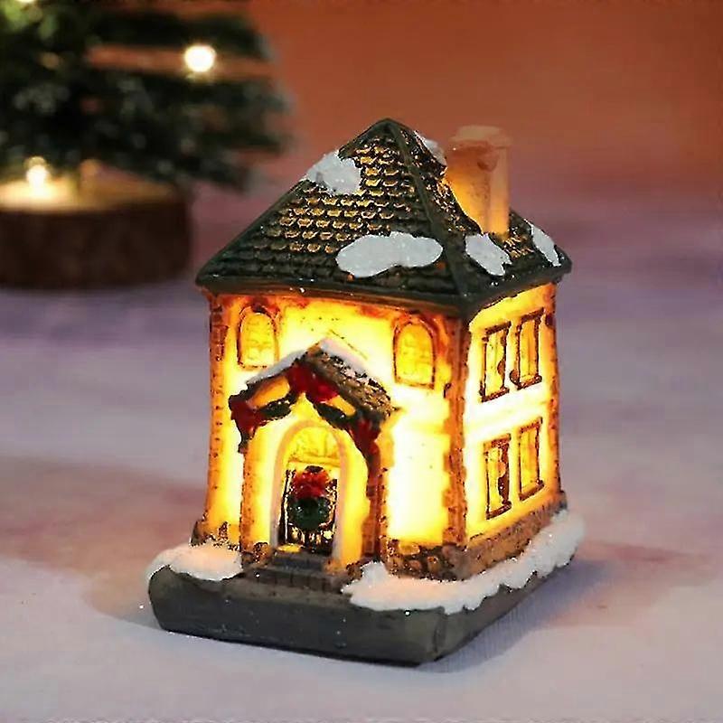 Resin House Great For Christmas Decor Handcrafted Miniature Landscape Ornament Trending Resin House Ornament Gift Resin Ornament