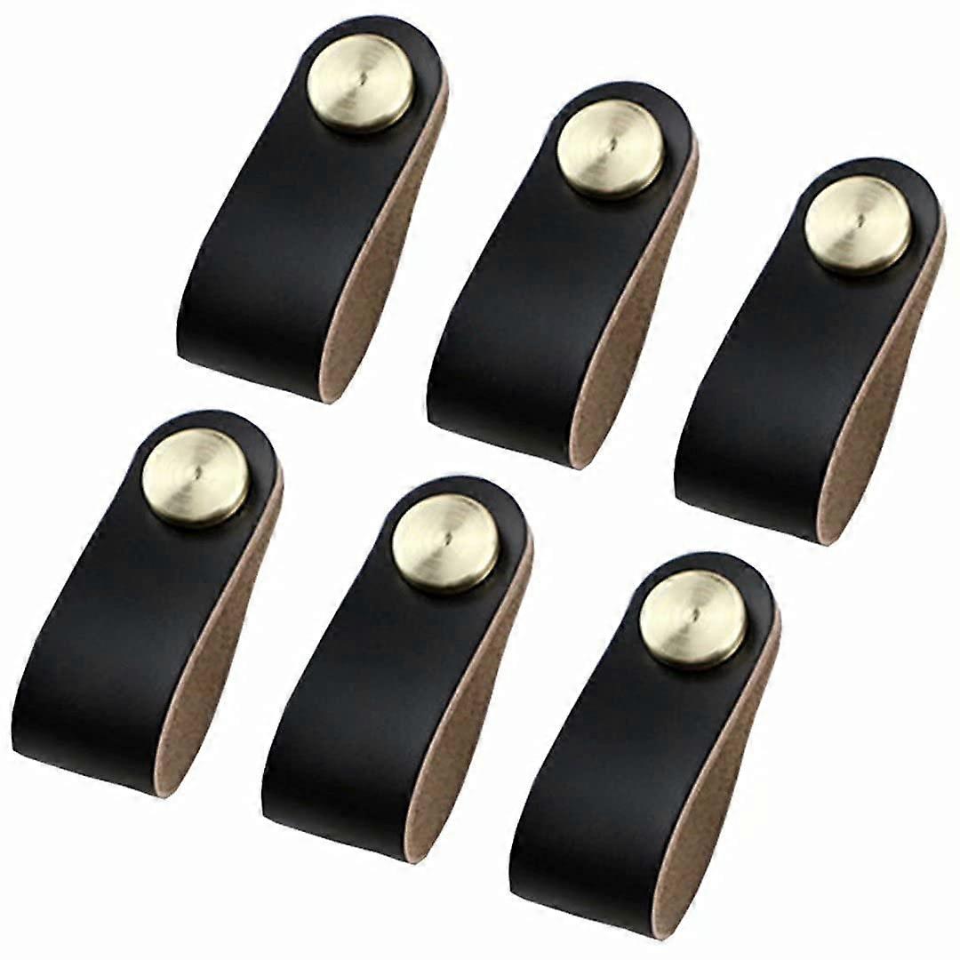 6 pcs Nordic Kitchen Handles Door Pulls Children Anti-Collision Leather Handle, Drawer Loop Pulls Door Handles