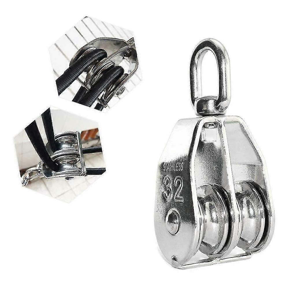Stainless Steel Pulley, M32 Double Pulley, 304 Rotating Pulley