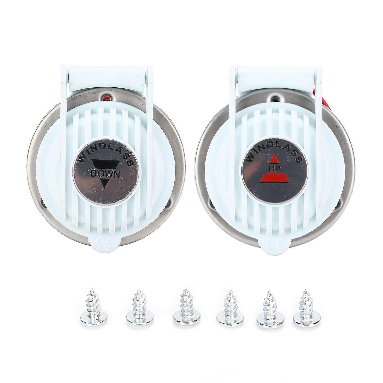 2pcs卷扬机脚踏开关上下白色免提通用适用于海洋船锚DC 12V/24V