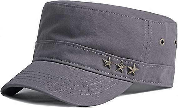 Gorras militares de algodón Cadete Transpirable Ajustable Gorra del Ejército Gorra Superior Plana