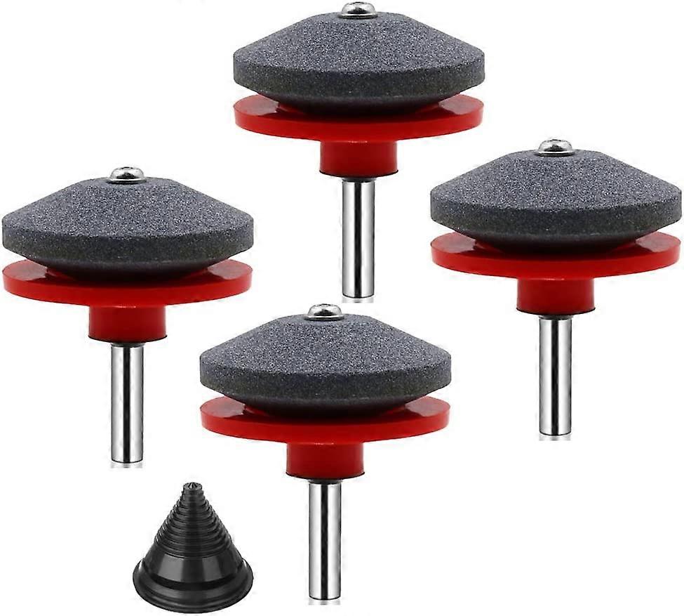 4 Pack Sharpener with 1 Blade Balancer Universal for Lawn Mower Blade