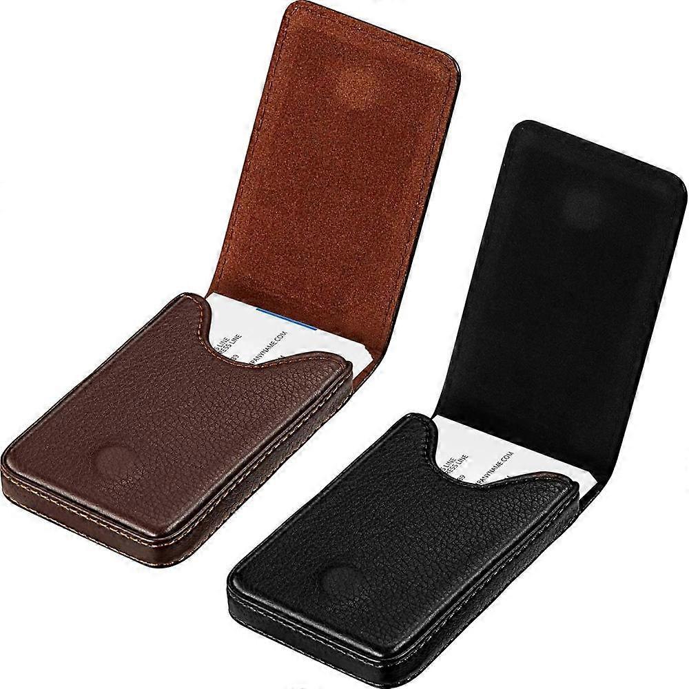 2-piece business card case, flip top PU leather business card case