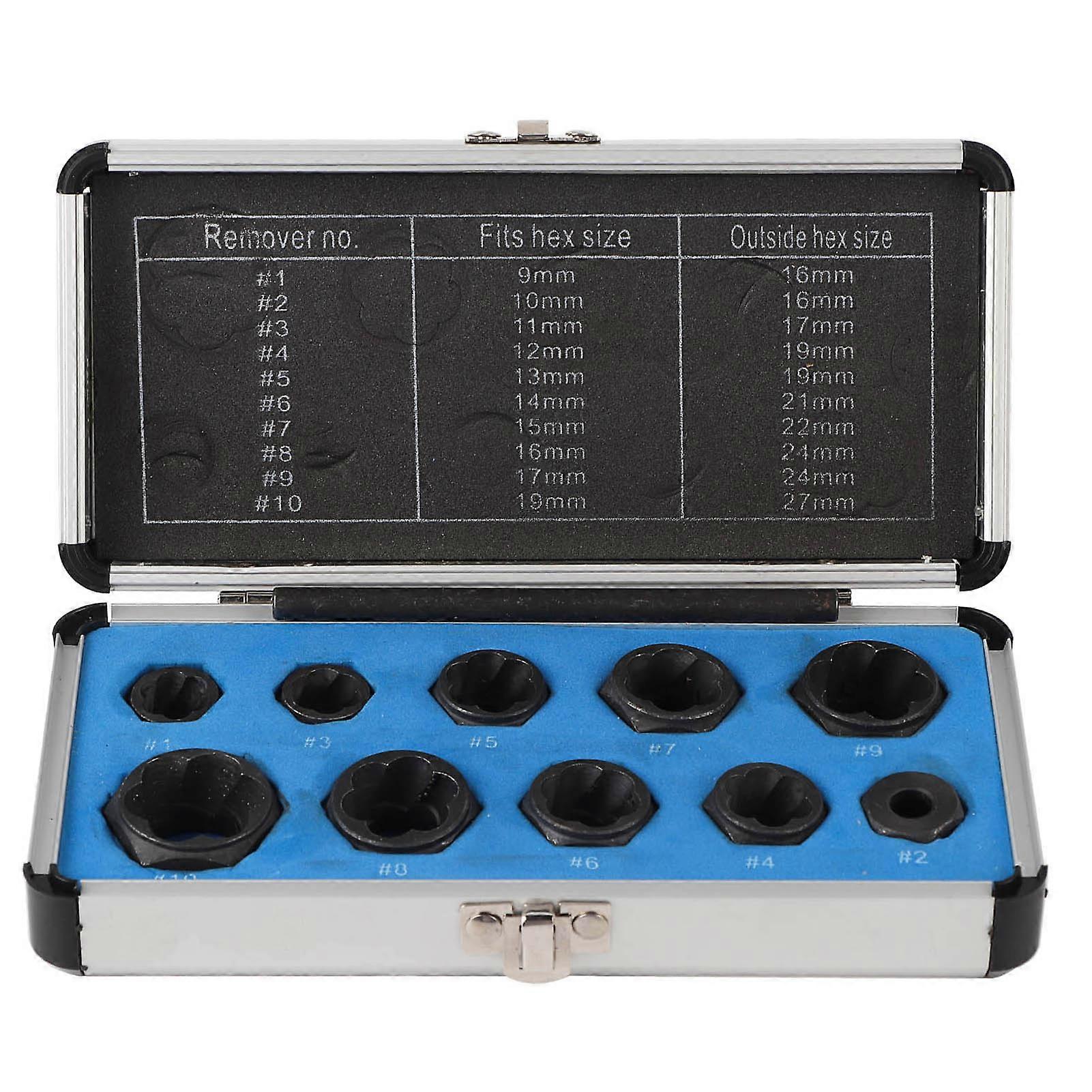 11pcs/ Set 9-19mm Damaged Nut Bolt Remover Stud Extractor Locking Socket