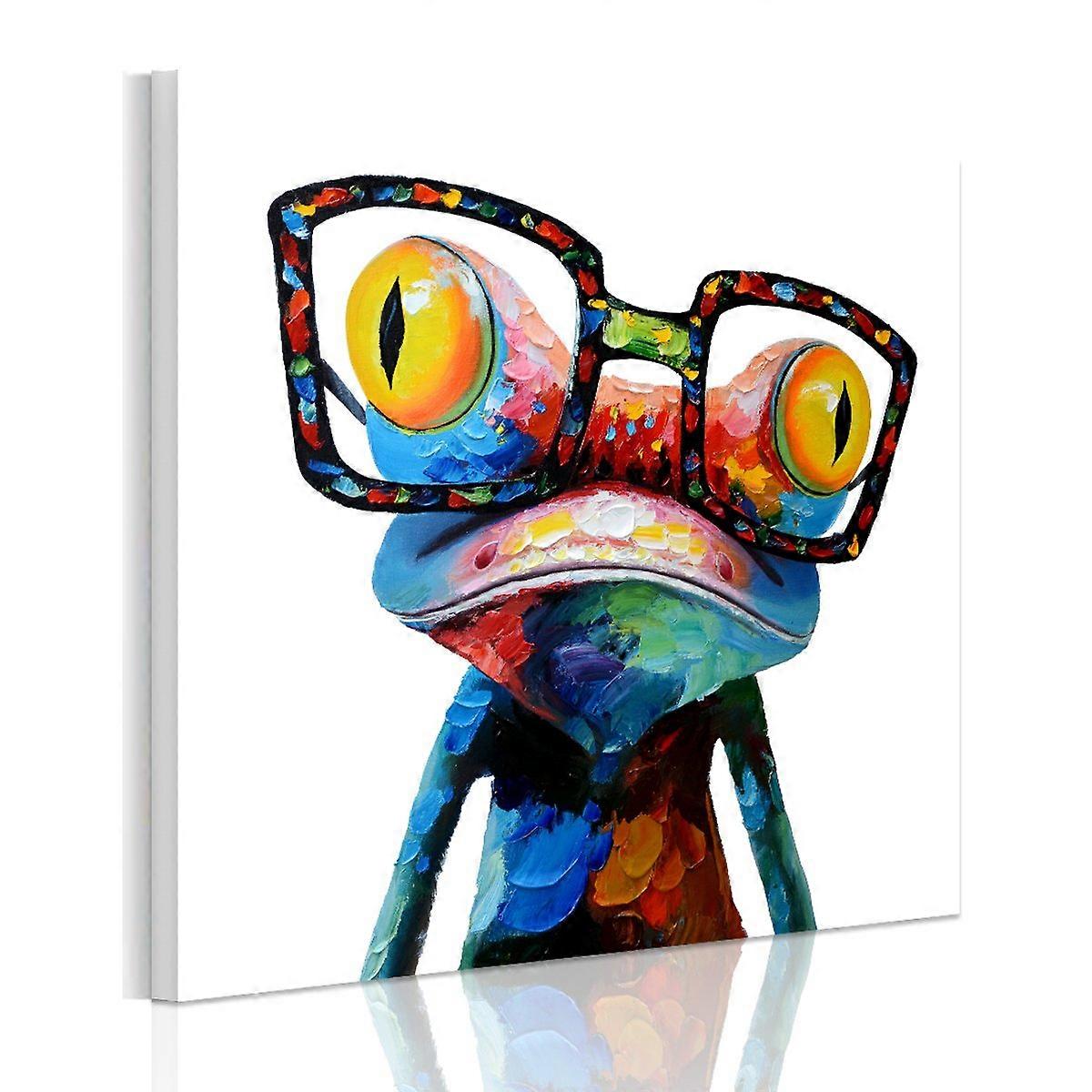 40*40cm Multicolor Animal Large Size Print On Canvas Wood Frame Wall Art 40X40cm Frogwithout frame