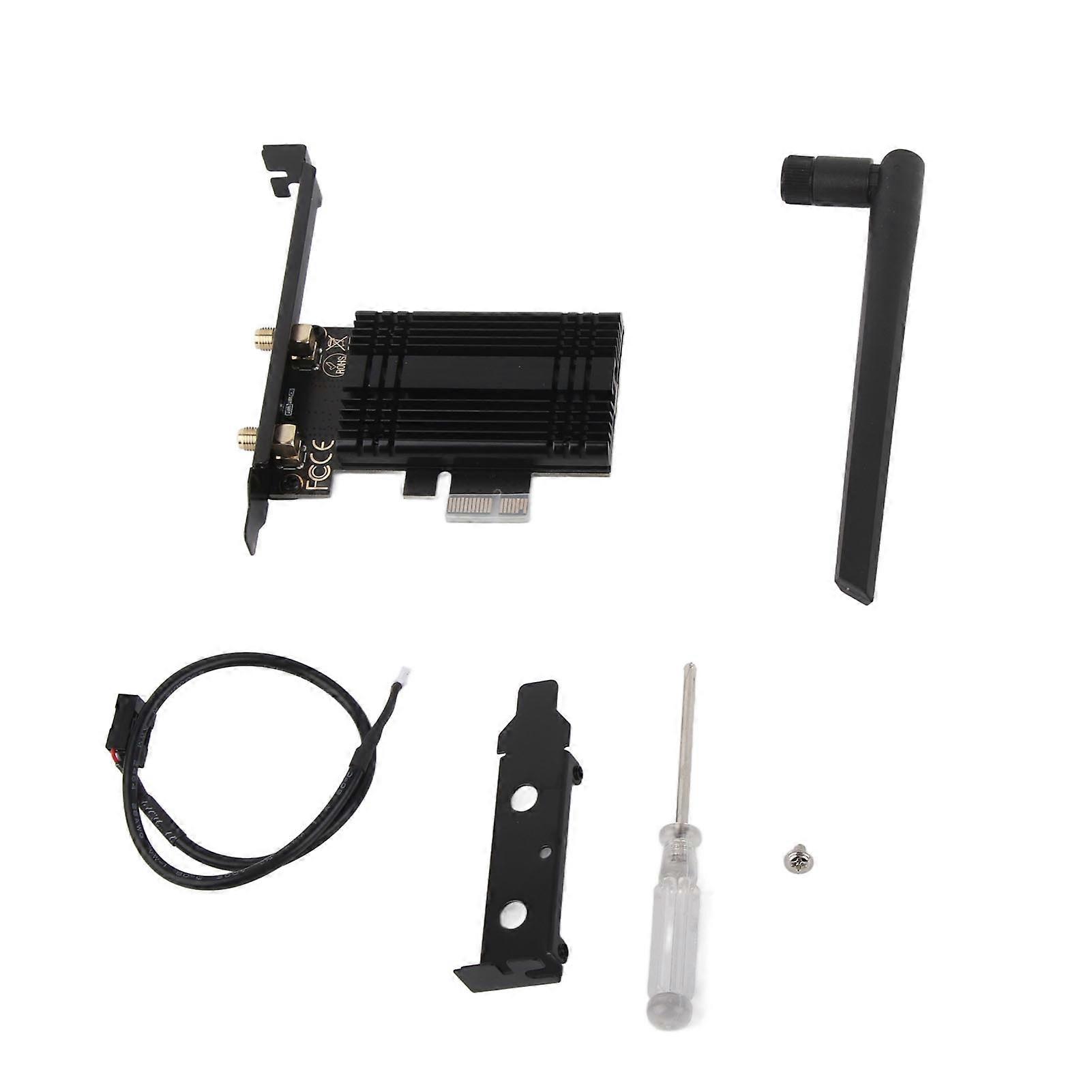 WiFi 6E AX210 PCIe Placa WiFi Bluetooth 5.3 com Dissipador de Calor 2 Antena 6GHz 5.8GHz 2.4GHz Adaptador de rede sem fio para Windows 10 11 YEMMA