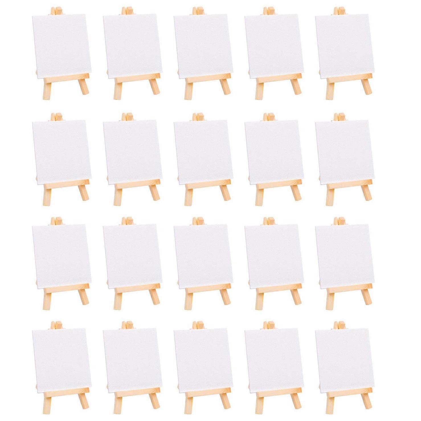 20Pcs Mini Canvas Drawing Board with Easel, Painting Canvas Panel, Suitable for Art Painting Party