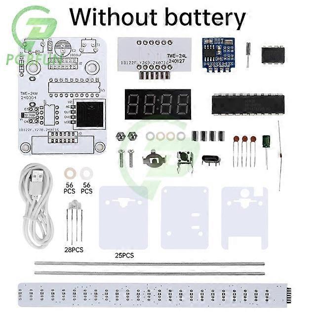 Type-c Voice Controlled Audio Tower Clock Module 1-8 Levels Of Brighess Rainbow Spectrum Level Indicator Kit Dc 5v