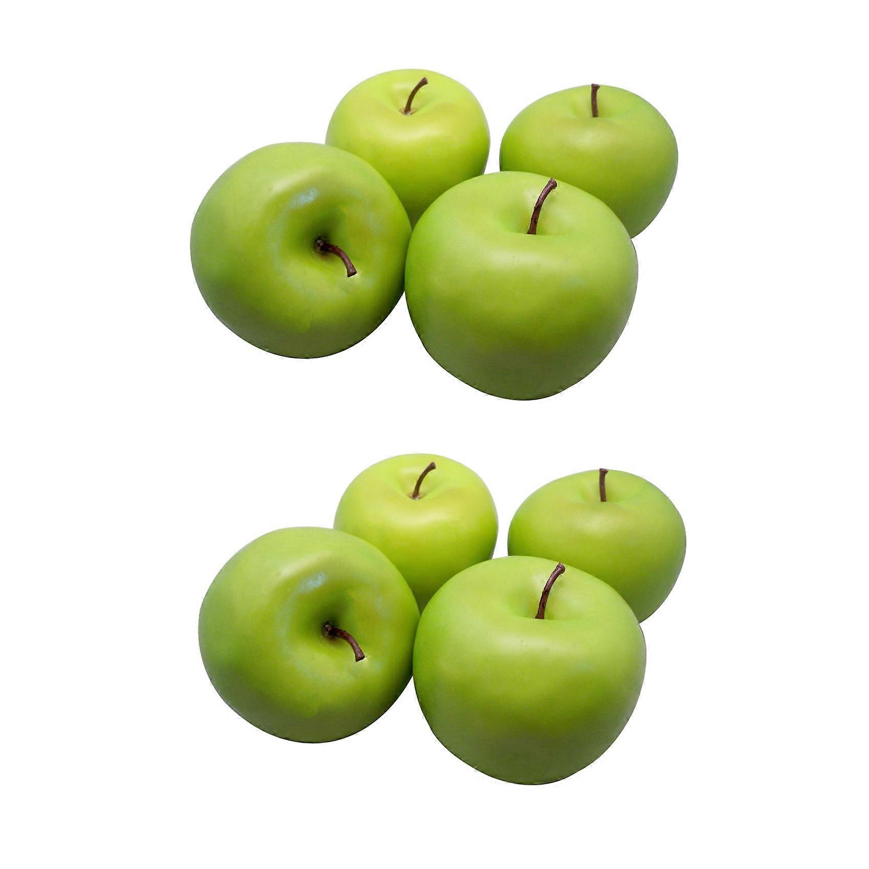8 manzanas verdes artificiales grandes-frutas
