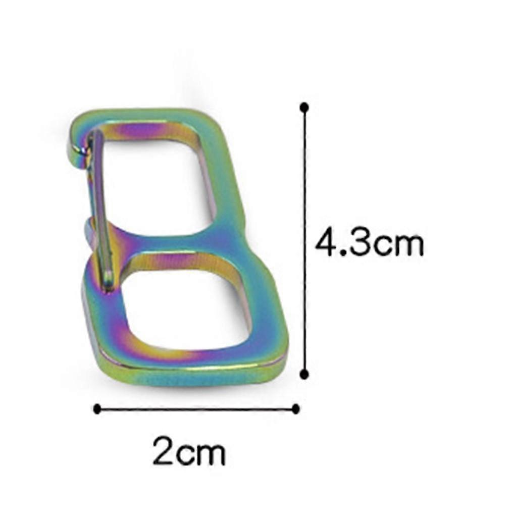 2xUniversal 420 Stainless Steel Spring Snap Hook Multi-color Keychain 8 Shape