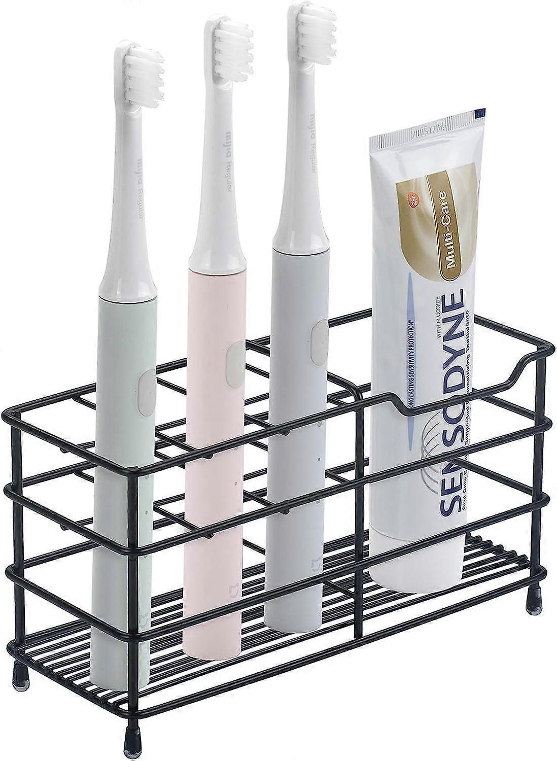 4-Slot Toothbrush Holder – Stainless Steel Countertop Organizer For Bathroom Vanity