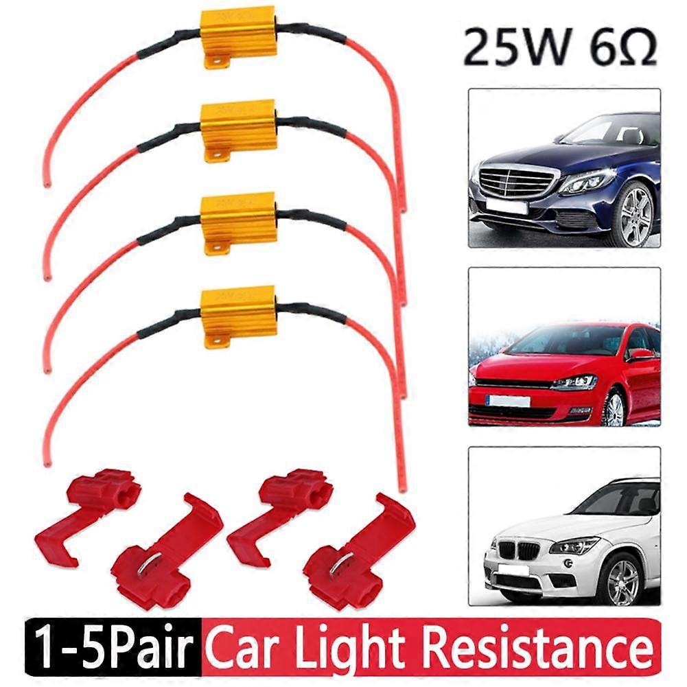 2-10Pcs 25W 6ohm LED Car Light Resistance Load Resistors Decoder Automobile Turn Signal Light Car Accesorii Interior
