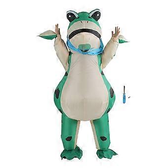 Aufblasbarer Frosch Kostüm Halloween Lustiger Ganzkörper Blow Up Cosplay Tierkostüm Anzug für Erwachsene