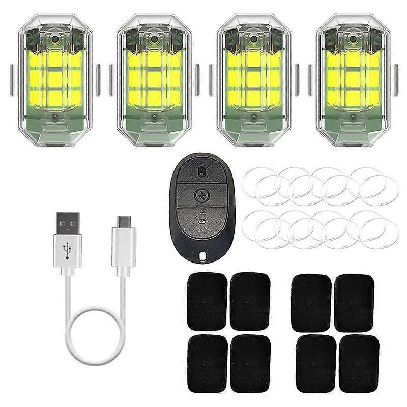 4Pcs Anti-collision Bike Tail Lights 7 Colors M3 Aircraft Strobe Lamp High Brighess 3.7v 350mah Memory Function For Motorcycle