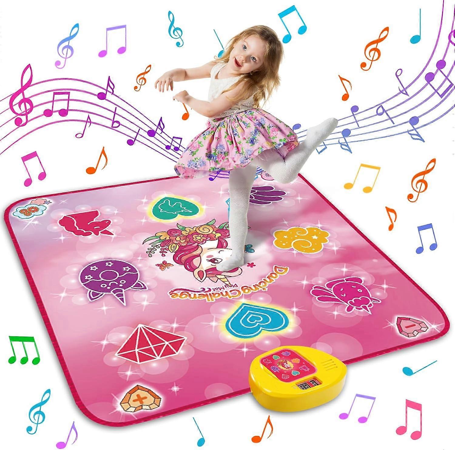 Unicorn Dance Mat Toys for 3-12 Year Old Girls, Dance Pad with LED Lights, Built-in Music, 6 Game Modes, Electronic Dancing Mat  (Pink)