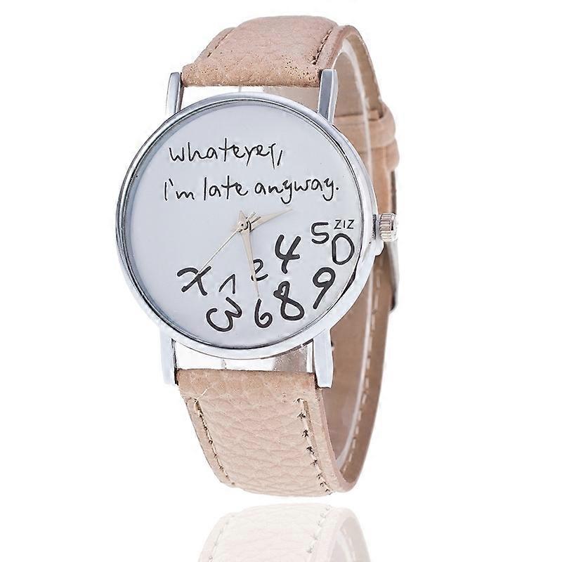 2 PCS Alphabet Number Pattern Leather Strap Watch