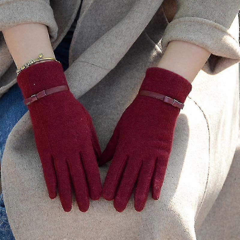 Elegant mode ull pekskärm handskar - vinter varm