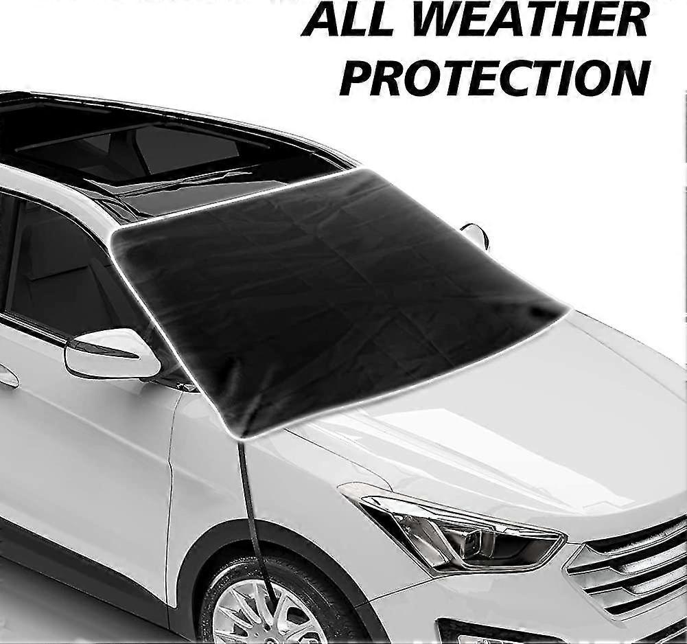 Car Windshield Sunshade, Sun Visor Protector With Magnetic Edges And Hooks Suitable