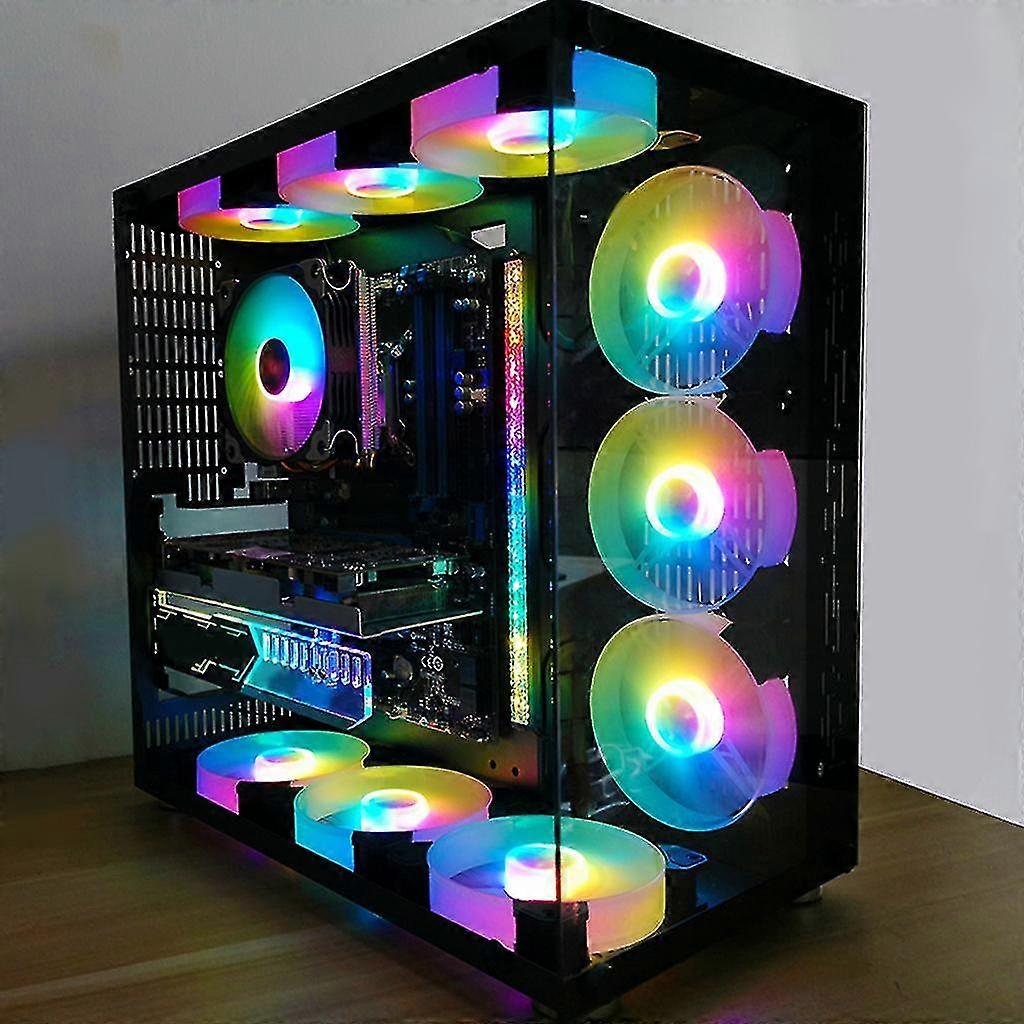 120mm Pc Fans Colorful Computer Case Fans For Desktops Adjustable Rgb Cooler