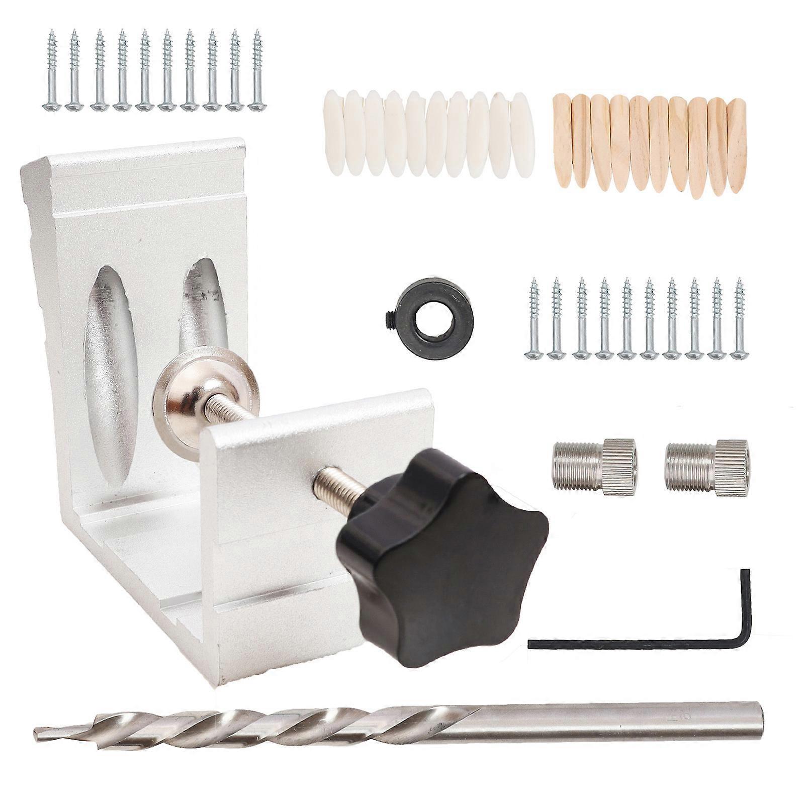Woodworking Inclined Hole Locator Set 46Pcs Aluminium Alloy Jig Kit for Accurate Drilling