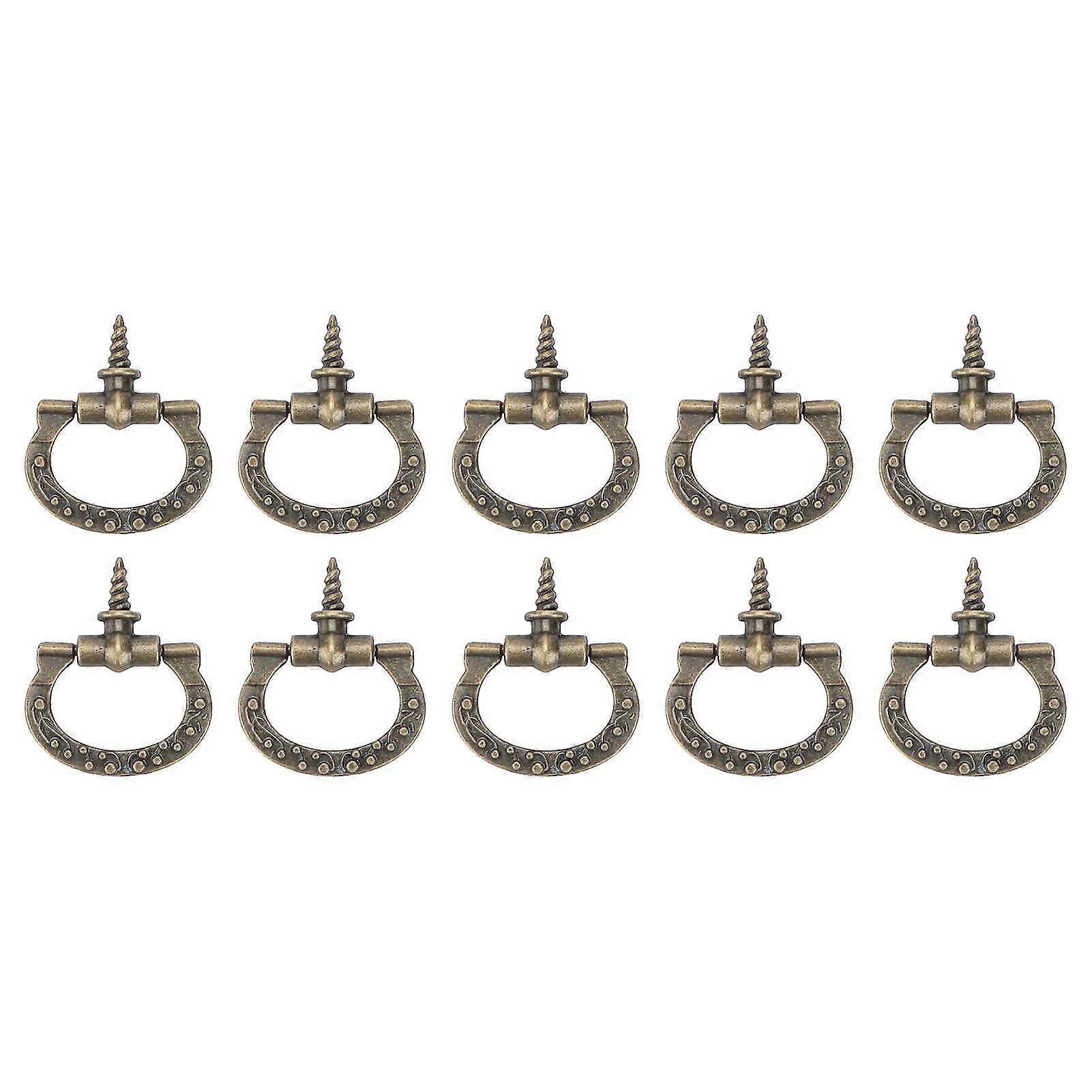 Bronze Retro Single Hole Jewelry Case Gift Box Knob - 10Pcs Screw Thread Pull Handles