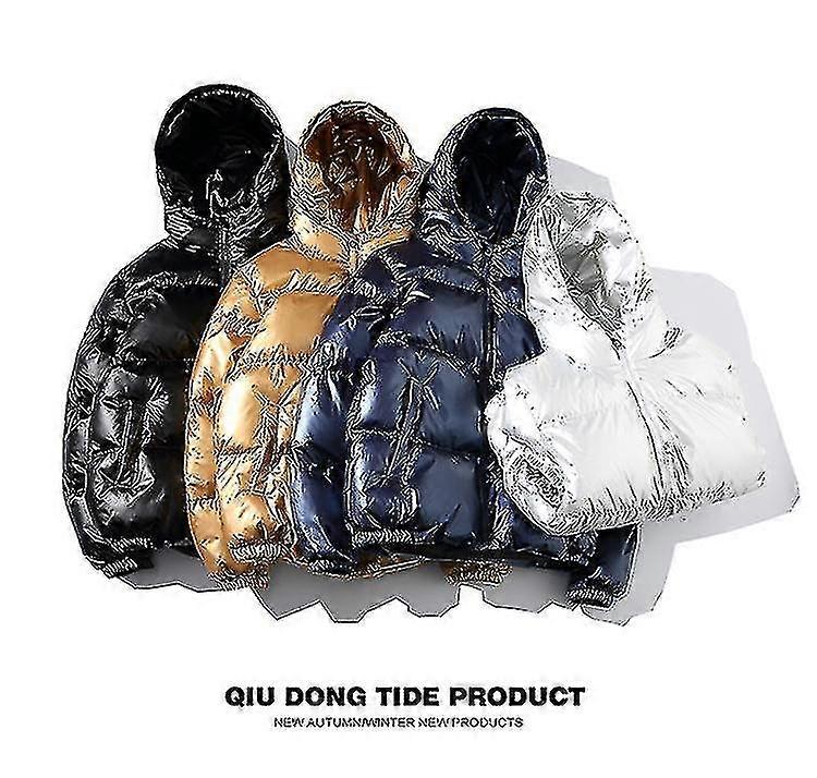 Dunjacka Full Zip Tjock Huva Bomull Vintervarm jacka för män