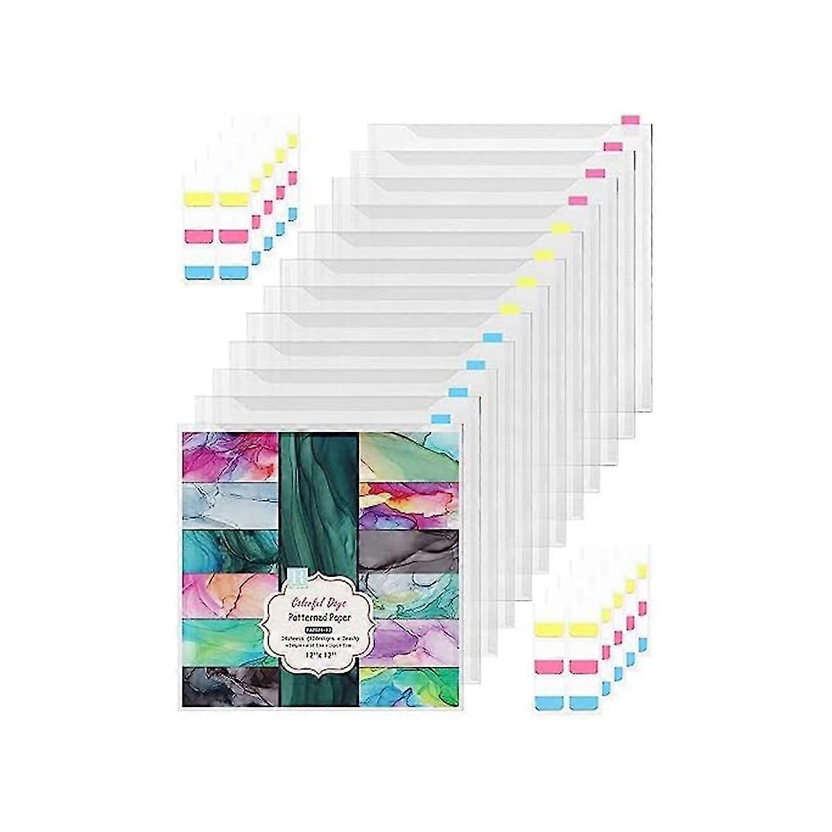 12piece Scrapbook Paper Storage Box For 30.48 X 30.45 Inch With 60 Adhesive Index Tabs Waterproof Single Top Load