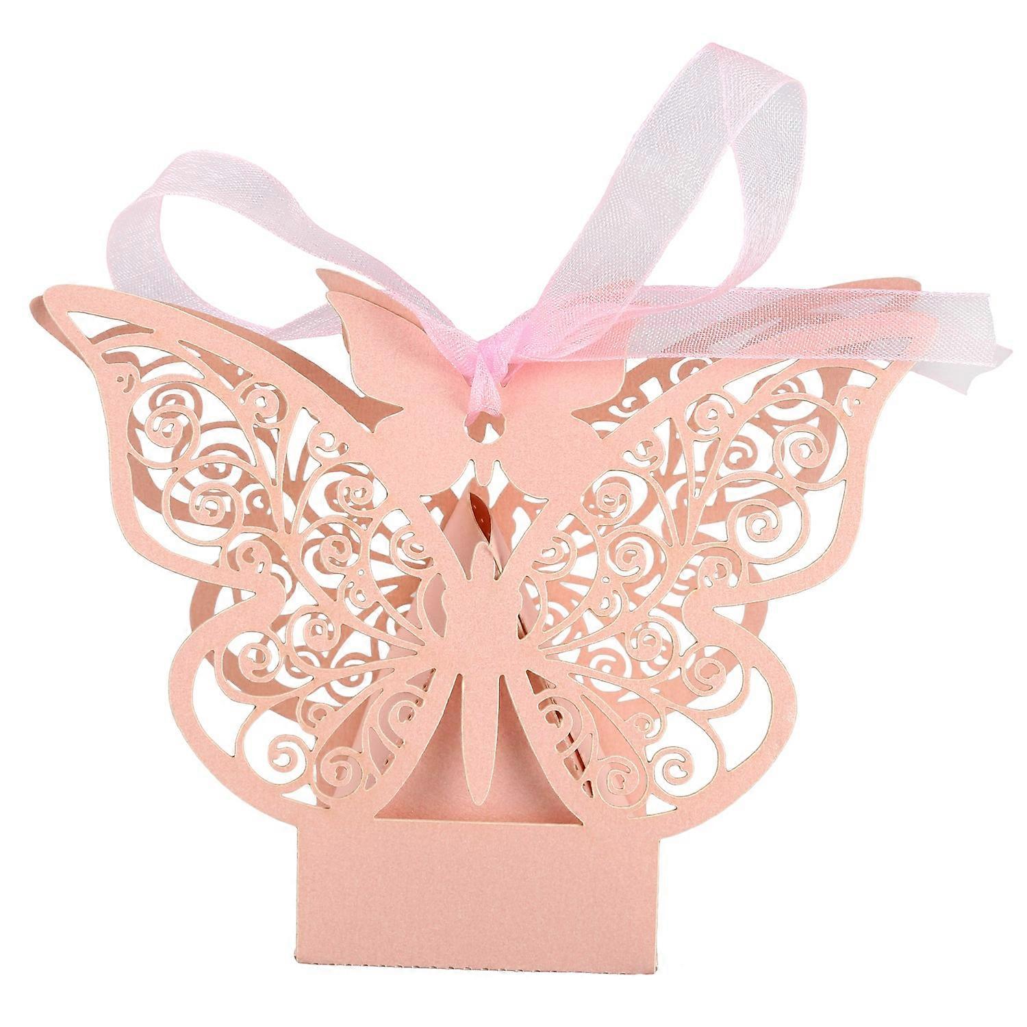 50pcs Butterfly Wedding Box Birthday Party Gifts Boxes ()