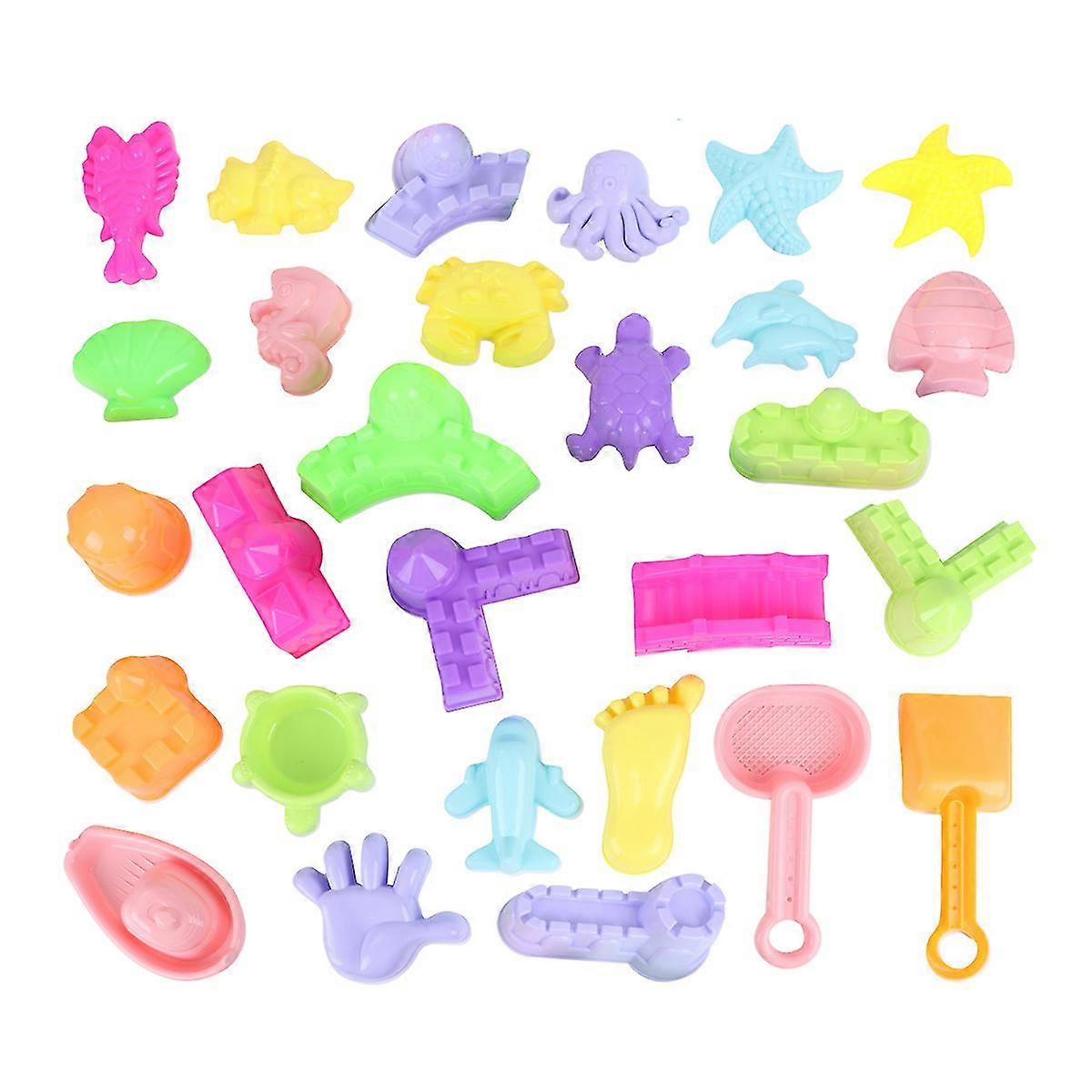 28個の子供のおもちゃ遊び砂型遊び砂キット砂トレイおもちゃ砂型セット-FCY