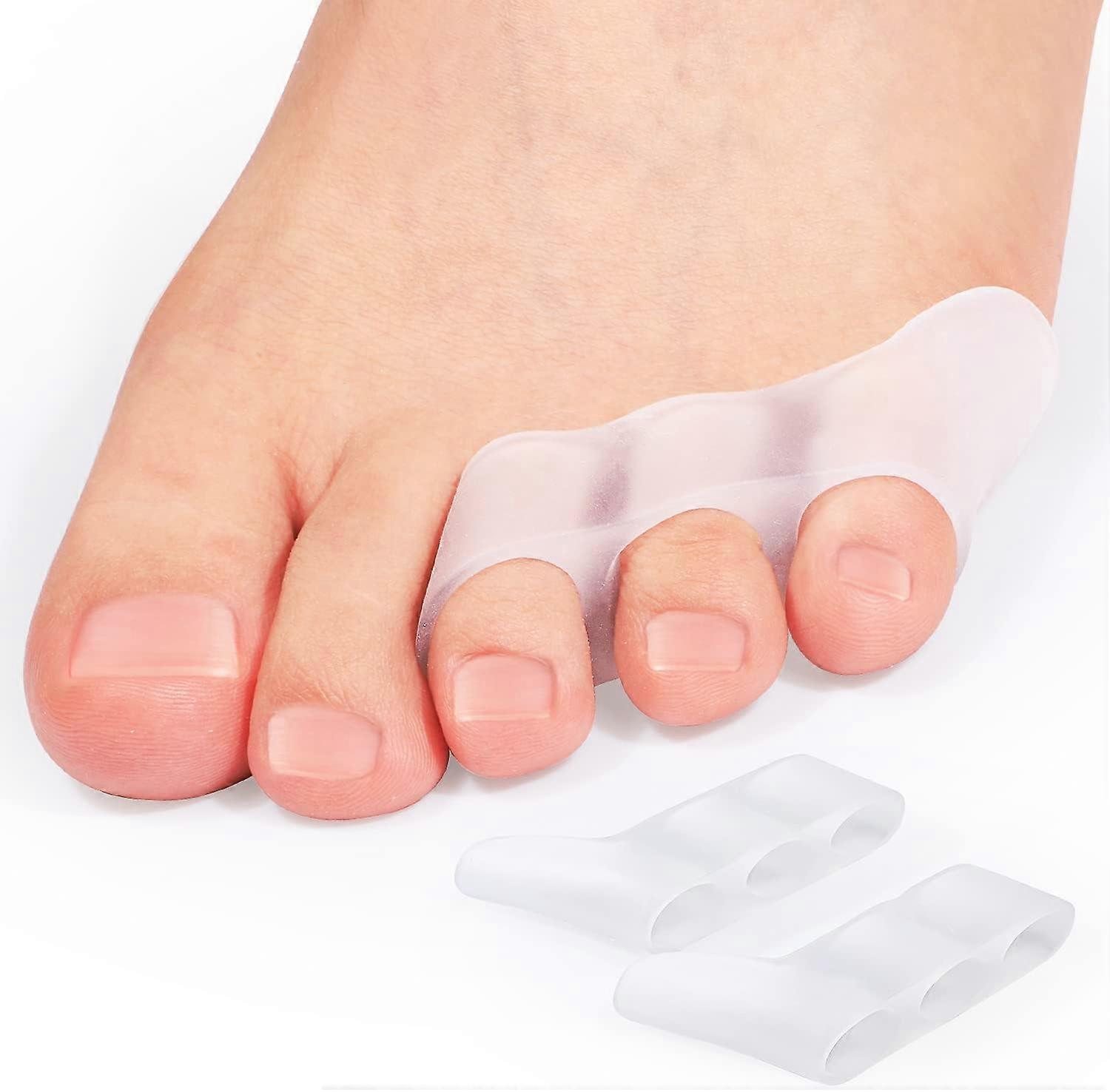 Small toe separator, 6 Piece clear small toe separator for overlapping and curling of small toes.