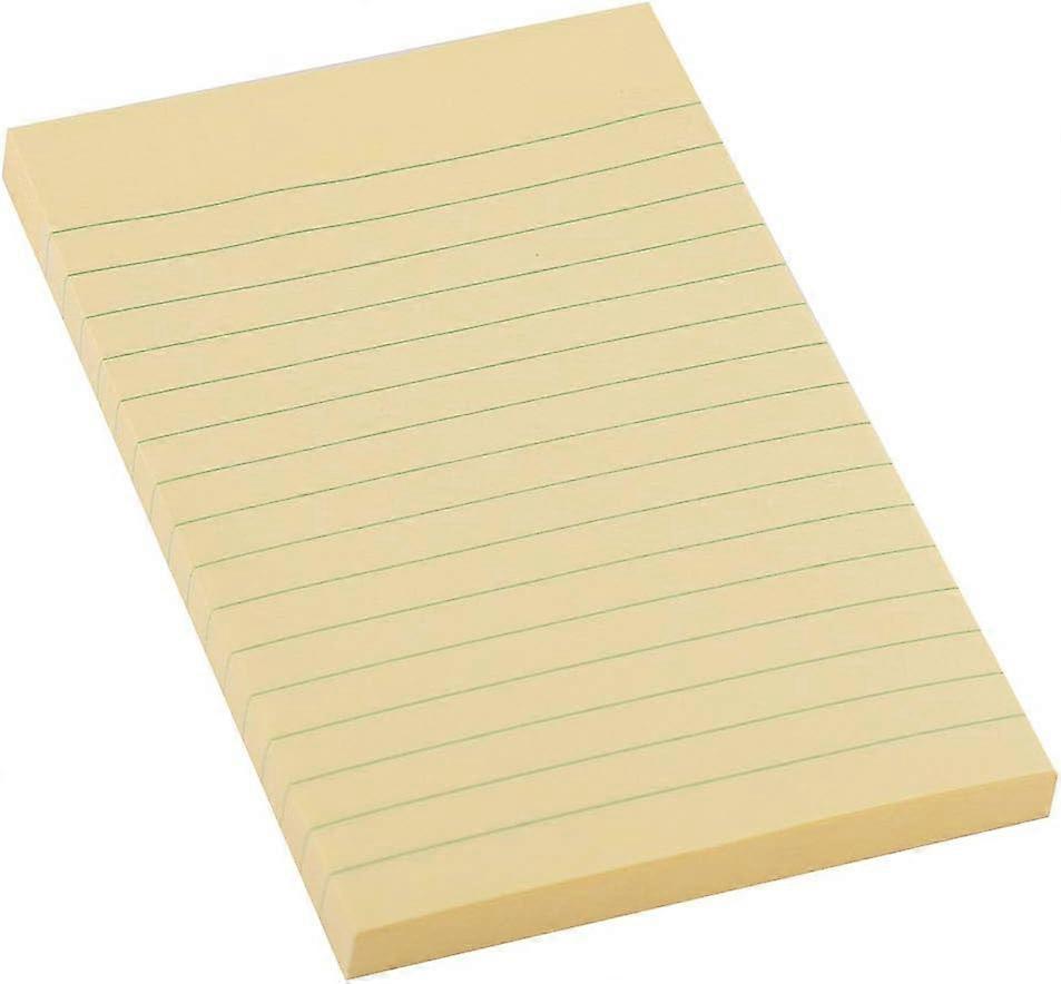 Ruled Sticky Notes, 102x152mm, 100 sheets, yellow