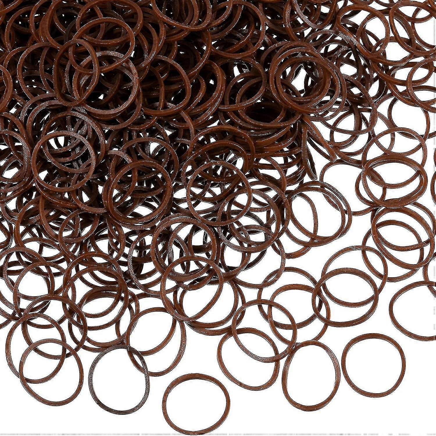 2000 Mini Rubber Bands Soft Elastic Bands-Dark Brown