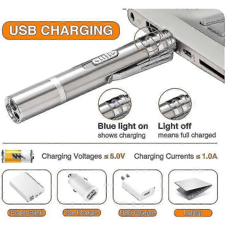 Laser Pointer, Usb Rechargeable, Red Laser Light 5 Switchable Modes, Blue Light And Flashlight, Inte