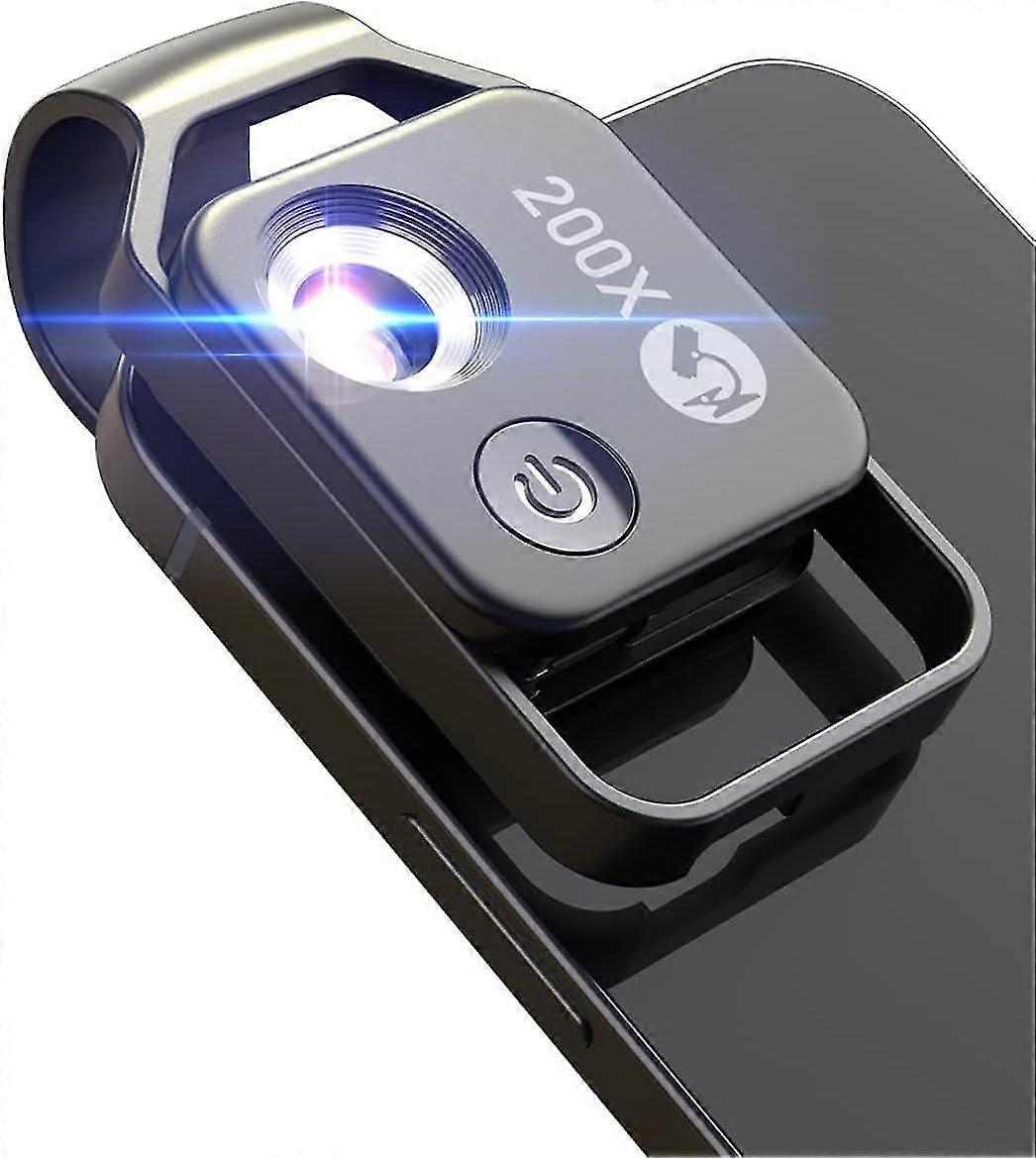Phone Microscope with CPL Lens/LED Light, 200X Pocket Microscope with Universal Phone Clip for 99% Smartphone, to Enjoy Microworld