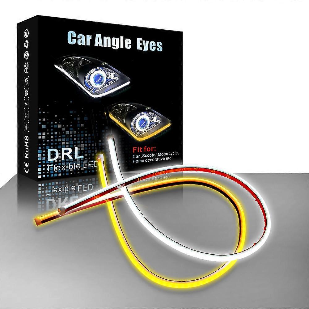2pcs Flexible DRL LED Daytime Running Light Soft Tube Guide Angle Eyes LED Strip Auto Lamp for Car Headlight Assembly EJ